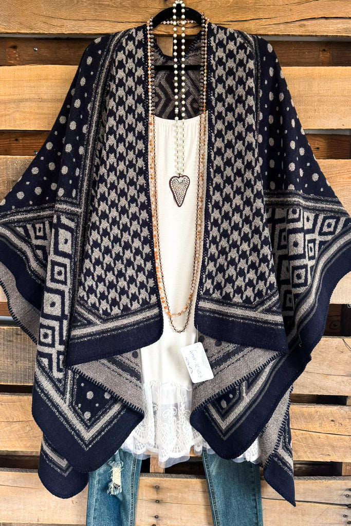 Magical Nights Poncho - Navy