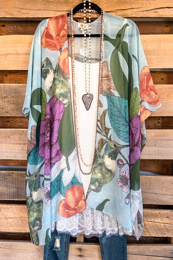 Sweet Nectar Kimono - Blue