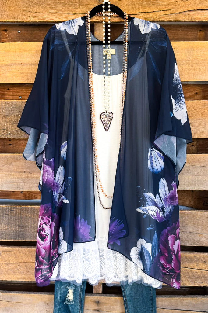 Designed To Be Unique Kimono - Navy