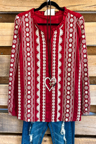 Hibiscus Cove Oversized Top - Red Mix - SALE
