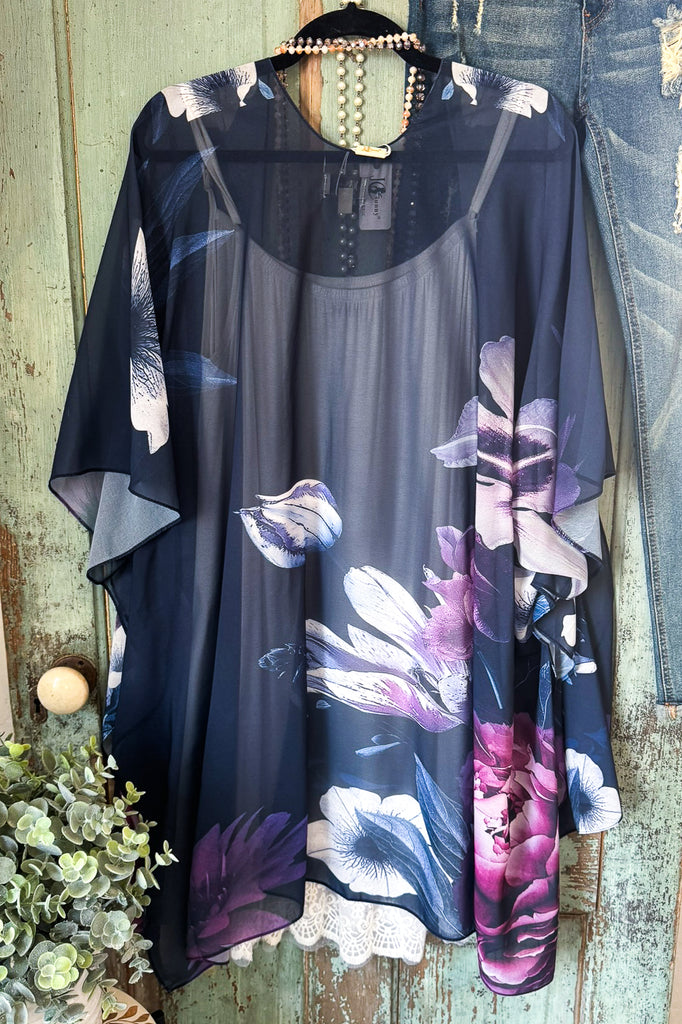 Designed To Be Unique Kimono - Navy