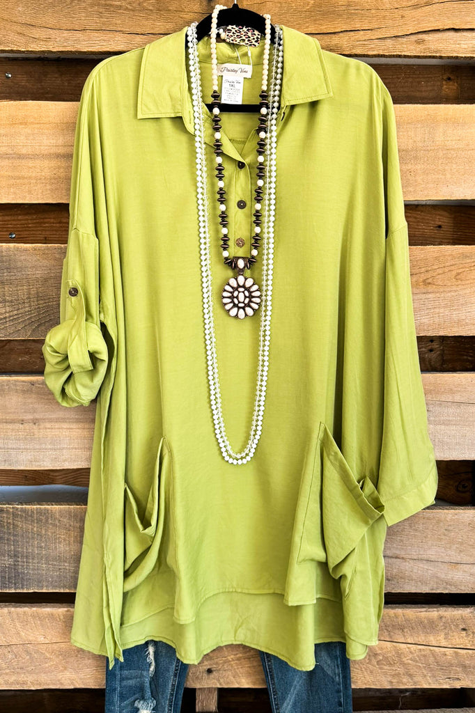 Tropical Paradise Tunic - Lime Green