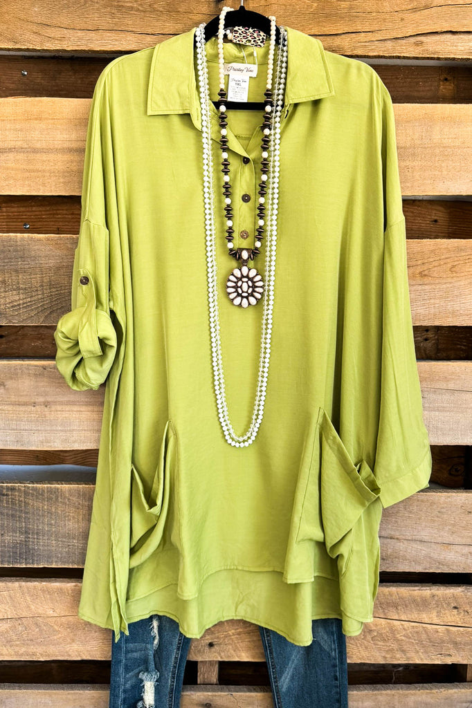 Tropical Paradise Tunic - Lime Green