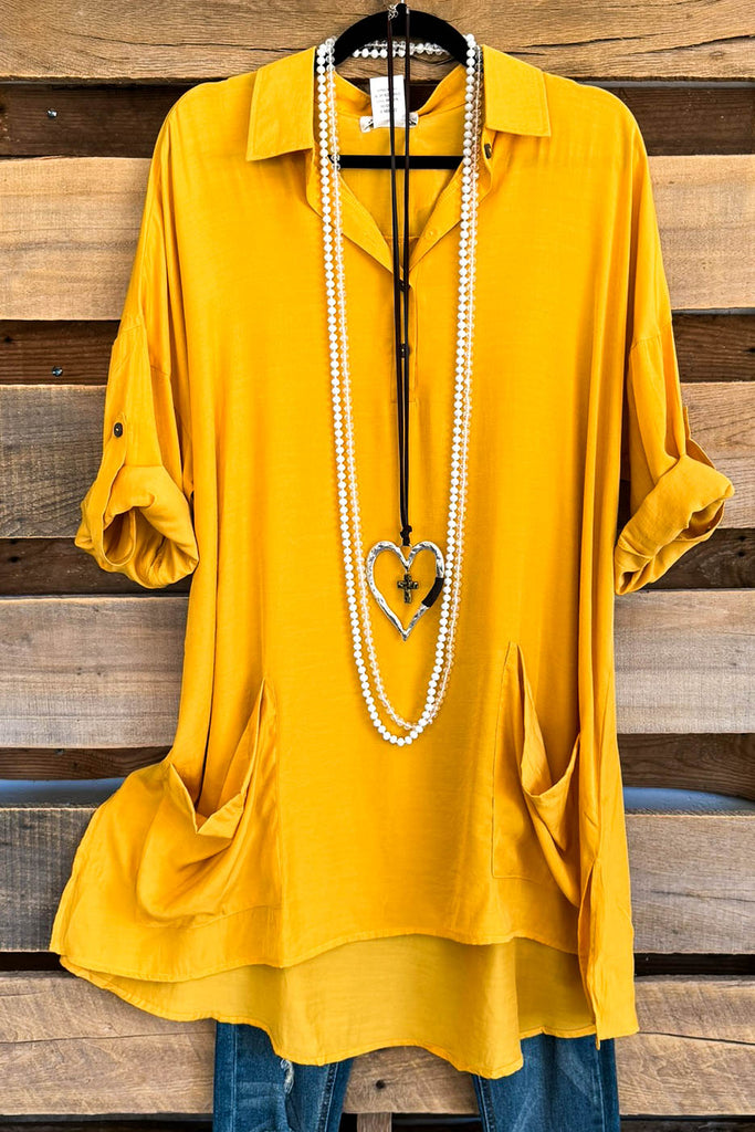 Tropical Paradise Tunic - Mustard