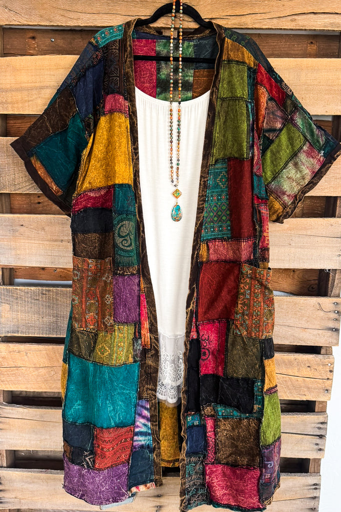 NATURAL FABRIC: Where The Moon Shines Kimono - Brown  100% Cotton