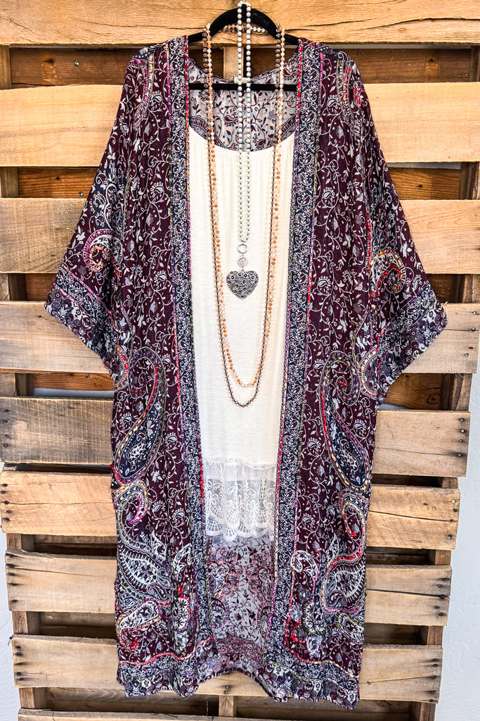 Considered Me Loved Duster - Aubergine