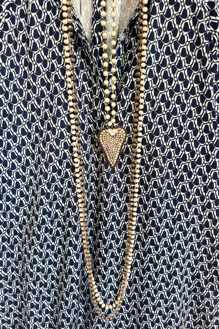 Stay Anchored Dress - Navy