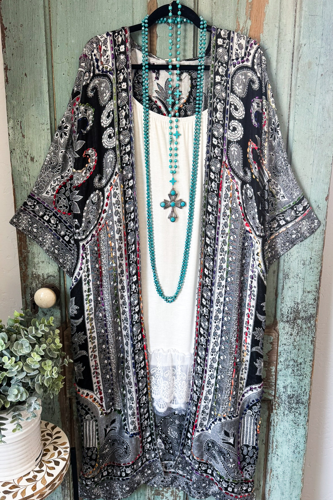 Bohemian Charm Duster - Ruth Black