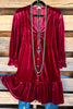 Signature Moves Velvet Dress - Pomegranate