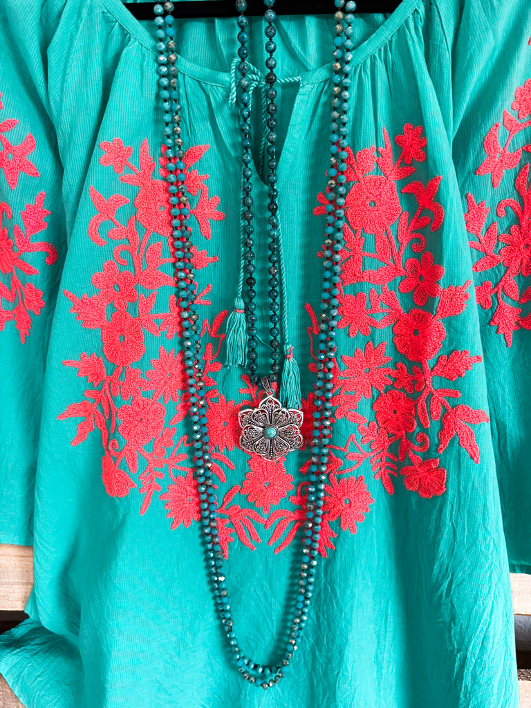 AHB EXCLUSIVE: The Art Of Perfection Tunic - Turquoise - 100% COTTON