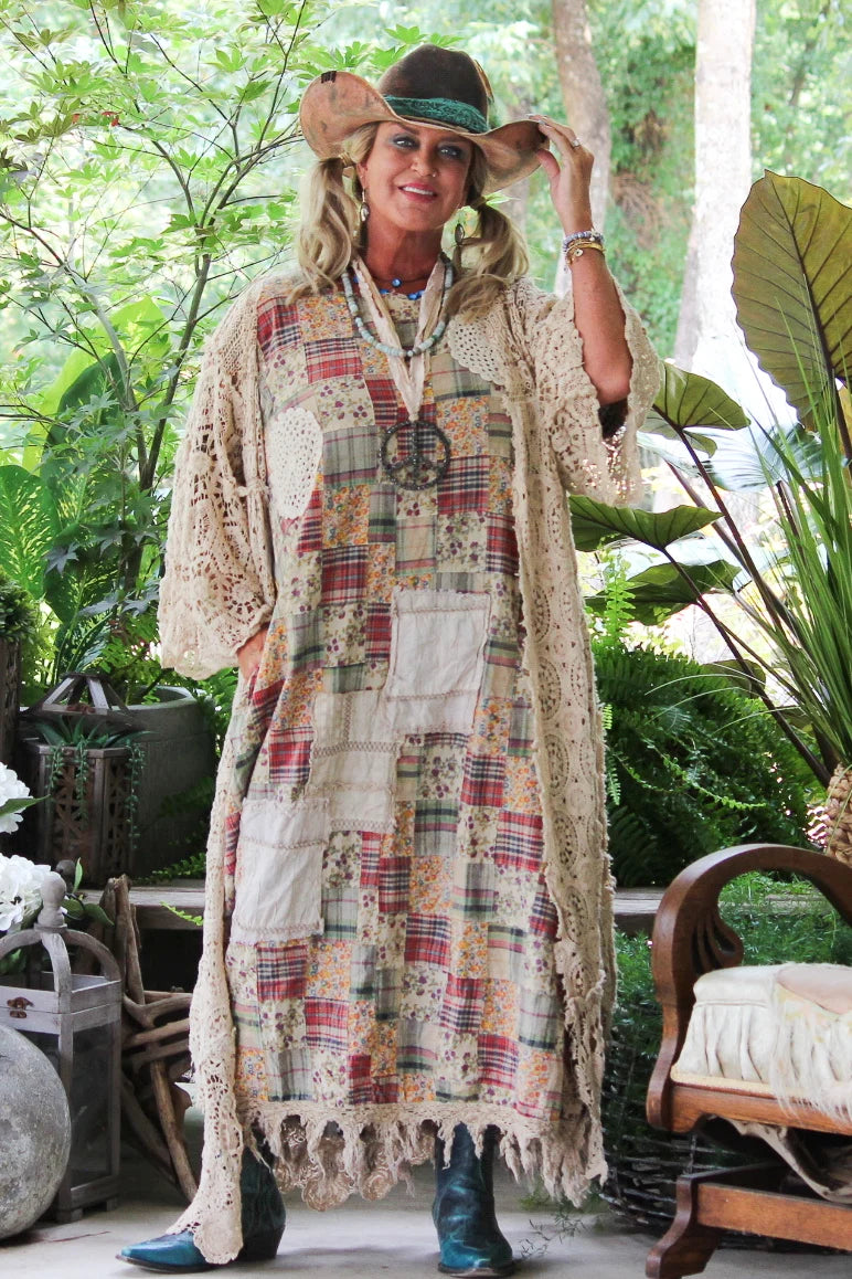 Whispering Lace Crochet Duster - 100% COTTON - MADE IN USA