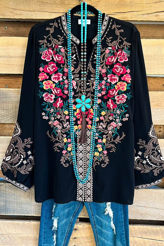 AHB EXCLUSIVE: Midnight Rose Blouse - Black