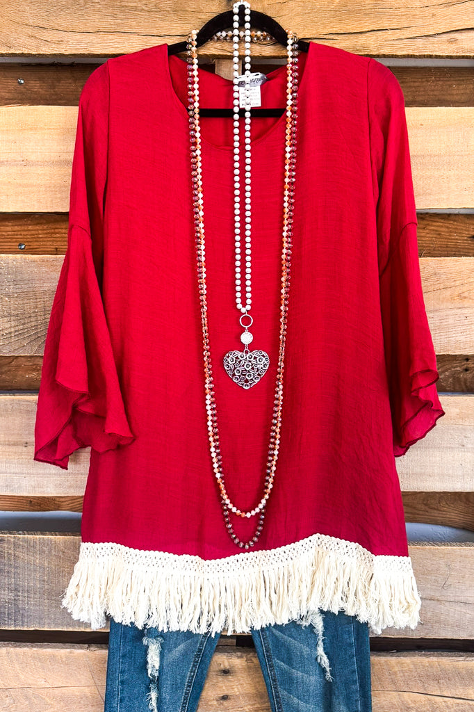 Showing Out Tunic - Crimson