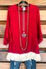 Showing Out Tunic - Crimson