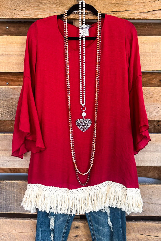 Showing Out Tunic - Crimson