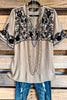 AHB EXCLUSIVE: Taken Back Embroidered Top - Fawn