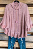 Off The Vine Poncho Sweater Poncho - Pink