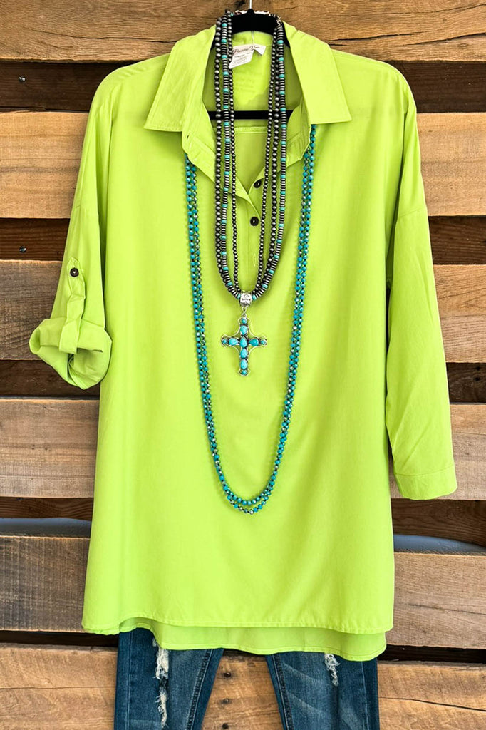Simply Polished Tunic - Lime Green