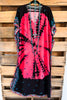 Steady As You Go Kaftan - Black/Pink