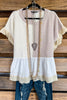 Naturally Ravishing Ruffled Loose Fit Top - Natural