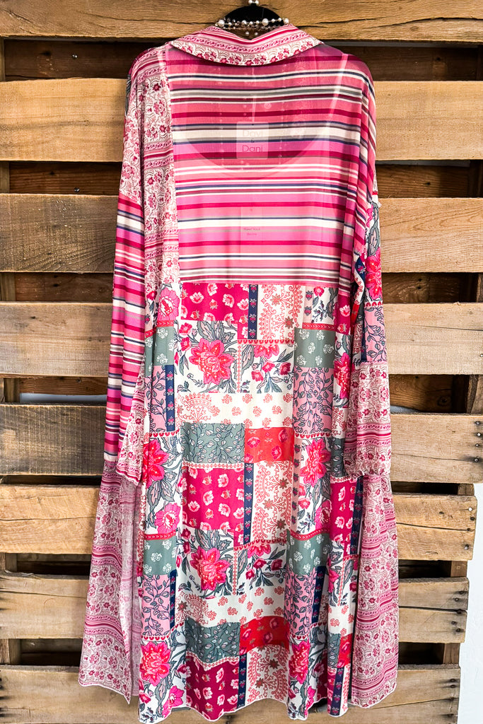 Day Dreamer Maxi Oversized Cover-Up - Cream Pink Multi