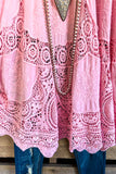 AHB EXCLUSIVE: Delightful Details Cotton Top - Pink - 100% COTTON