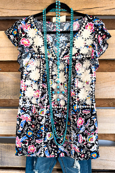 Petals And Promises Top - Black