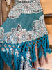 One Track Mind Embroidered Poncho Vest - Teal Blue