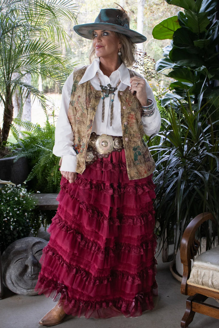 PRE ORDER: Victorian Romance Skirt - Cranberry