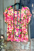 Garden Bloom Oversized Top - Hot Pink