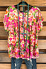 Garden Bloom Oversized Top - Hot Pink