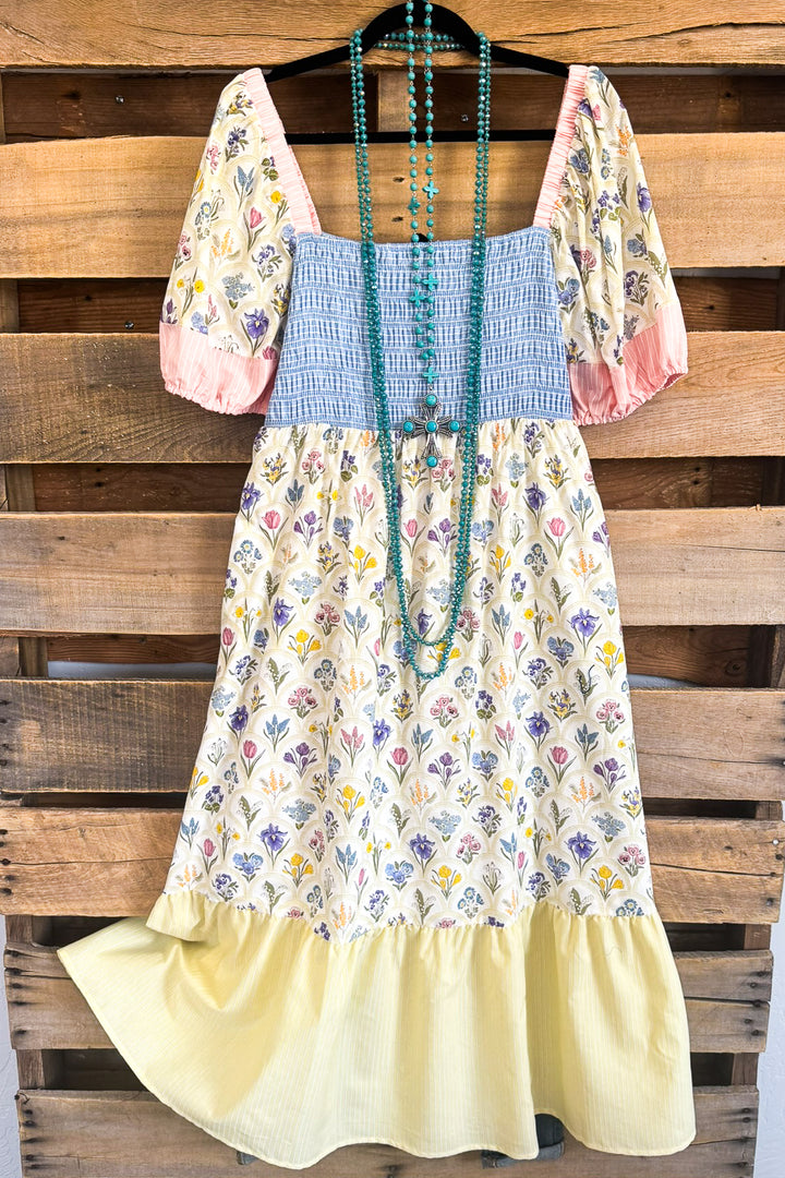 Wildflower Avenue Maxi Dress -Yellow - 100% COTTON