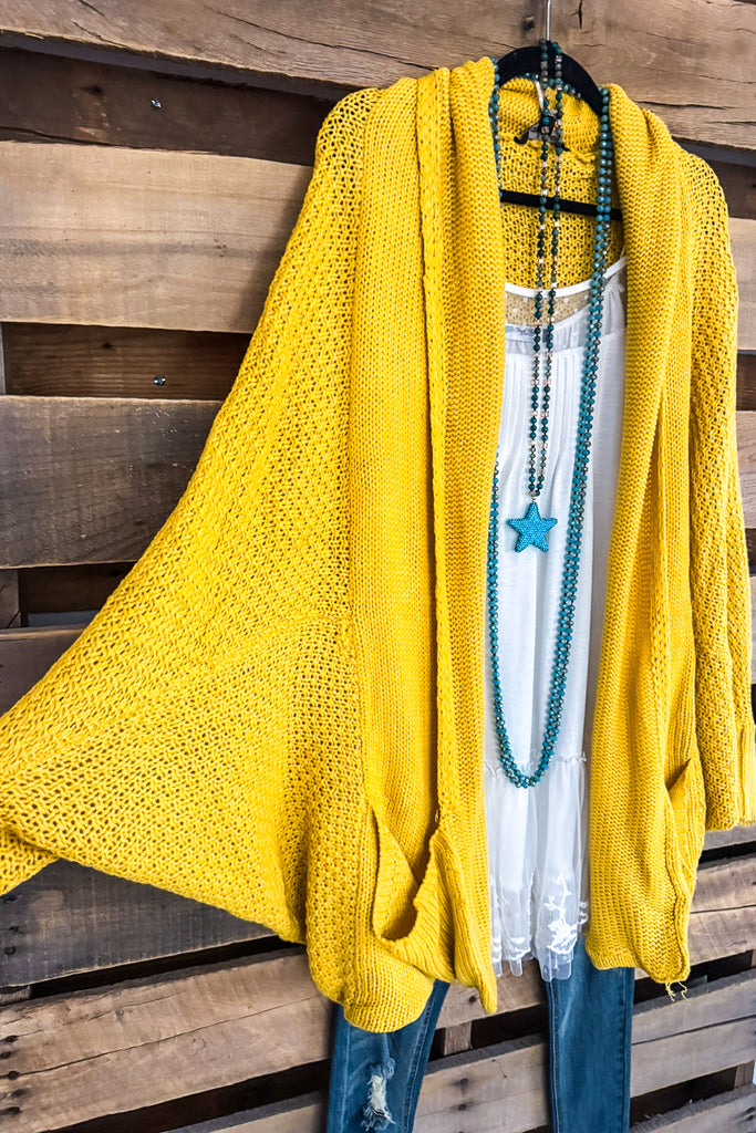 Calling The Shots Cardigan - Mustard