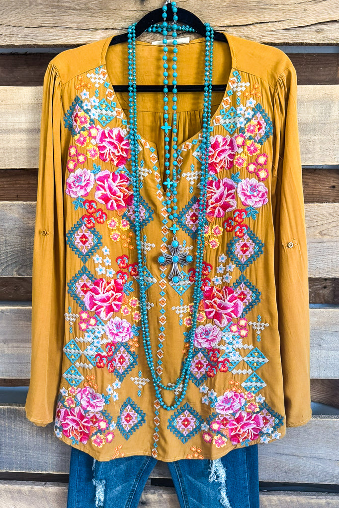 AHB EXCLUSIVE: Here We Go Again Blouse - Marigold
