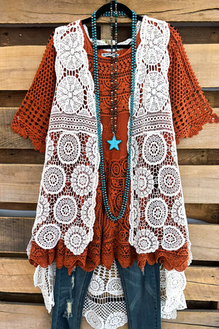 Warming In The Sun Crochet Vest - Peach - 100% COTTON