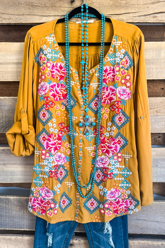 AHB EXCLUSIVE: Here We Go Again Blouse - Marigold