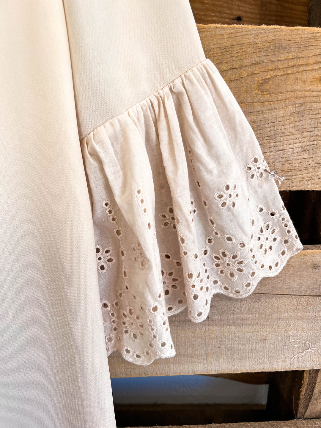 Carry On Eyelet Blouse - Beige - SALE