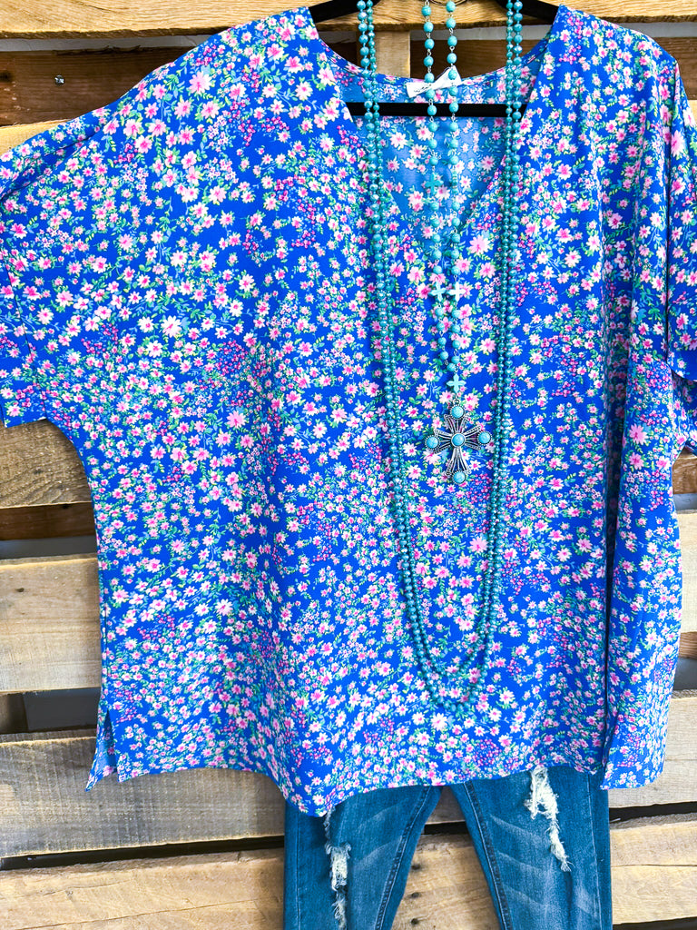 Lavish Look Oversized Top - Royal Blue