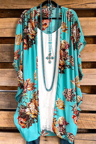 Meet Me There Poncho - Ivory/Multi