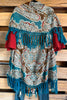 A Sight To See Embroidered Poncho Vest - Teal Multi