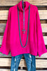 Secrets Of Tomorrow Oversized Turtle Neck Sweater - Hot Pink