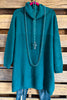 Take Me Back Oversized Sweater Tunic - Teal Jade