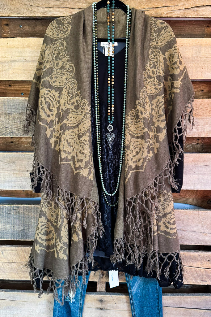 Daily Basis Spotted Poncho Vest - Taupe