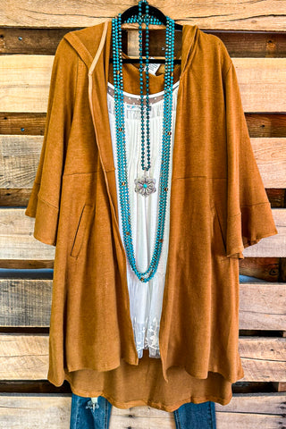 Daily Basis Spotted Poncho Vest - Chocolate