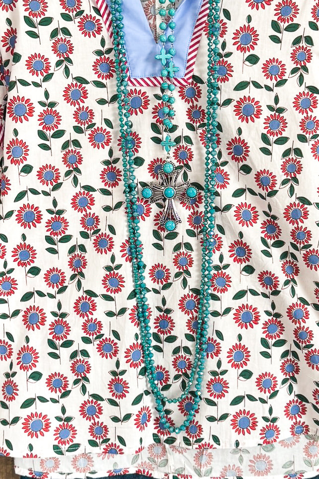 Fill The Sunshine Top - 100% Cotton - Red - SALE