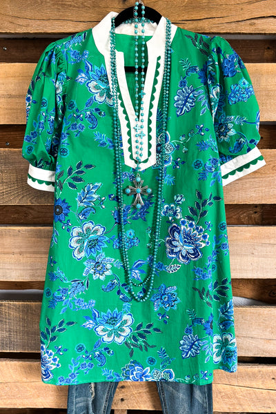 Sweetheart Season Dress - Green - 100% COTTON