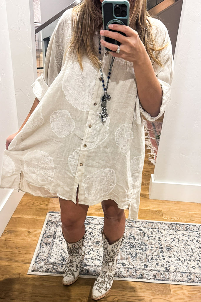 Amalfi Oversized Italian Linen Dress/Tunic - Made in Italy - 100% Linen