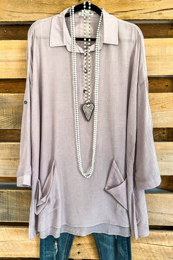 Beach Walk Breeze Tunic - Light Grey