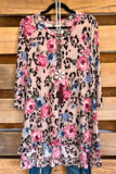 Wild Rose Tunic - Floral/Leopard