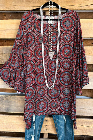 Our Meeting Place Oversized Top - Rust - 100% COTTON